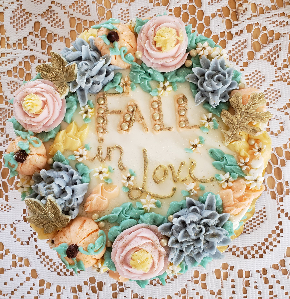 Our 11th Studio Fall Luncheon cake, created by the Breadbasket Bakery in Saratoga