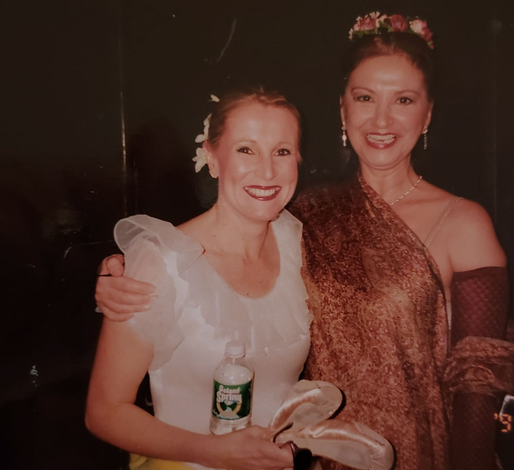 Cheers! With friend Ginger, Artistic Director of Malta Ballet Company~ celebrating another wonderful Nutcracker Balllet at the Empire State Theatre. 