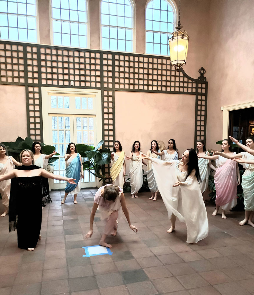 Jeanne Bresciani & her troupe of Isadora Duncan dancers in concert at the Hyde Museum, January 2020